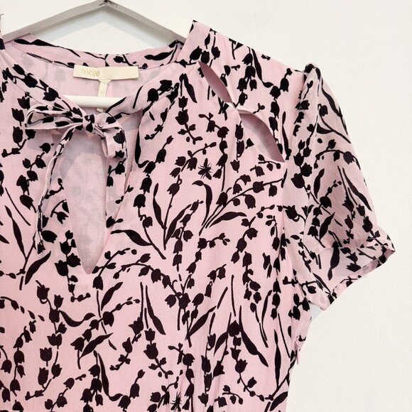 Maje 100% Silk Rambao Botanical Cutout Mini Dress Lined Party Romantic Summer - Picture 4 of 12